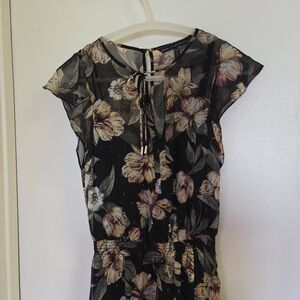 White House Black Market Black Floral Midi Dress  - Available until 4/19